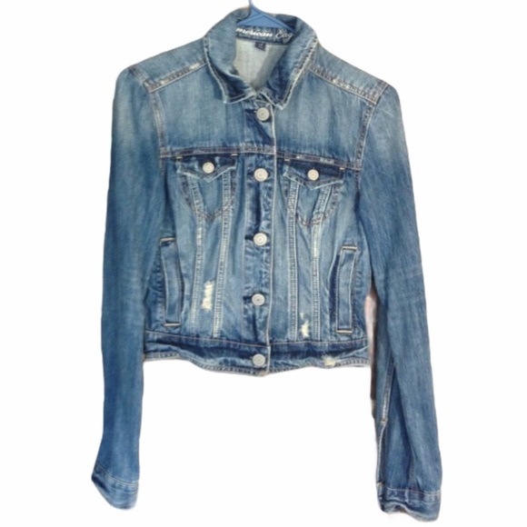 AMERICAN Eagle Outfitters Distressed Denim Jacket - Picture 1 of 7